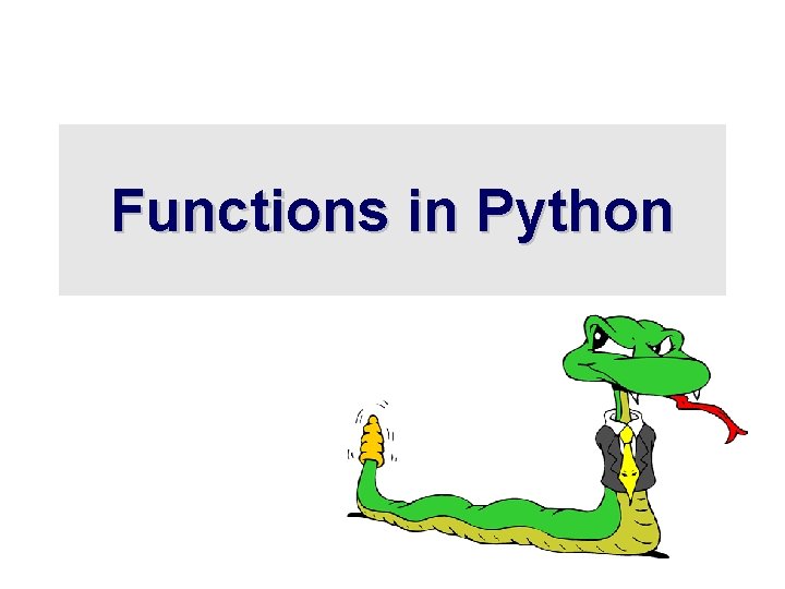 Functions in Python 