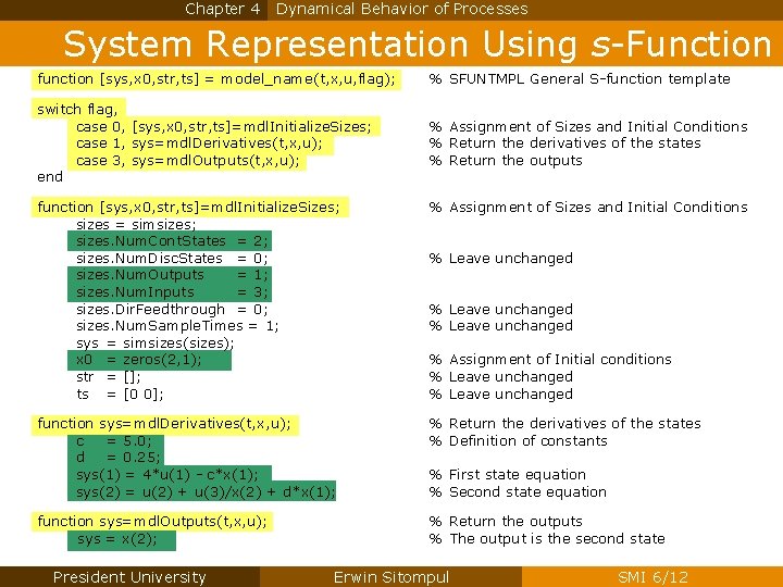System Modeling and Identification Lecture 6 Dr Ing