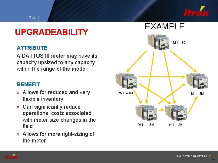 EXAMPLE: UPGRADEABILITY f. M 1 – 8 C ATTRIBUTE A DATTUS III meter may