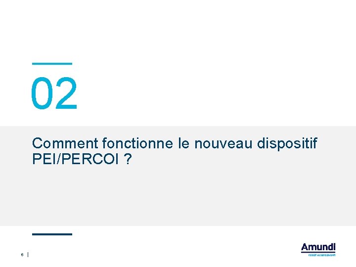 02 Comment fonctionne le nouveau dispositif PEI/PERCOI ? 6 
