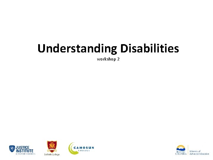 Understanding Disabilities workshop 2 