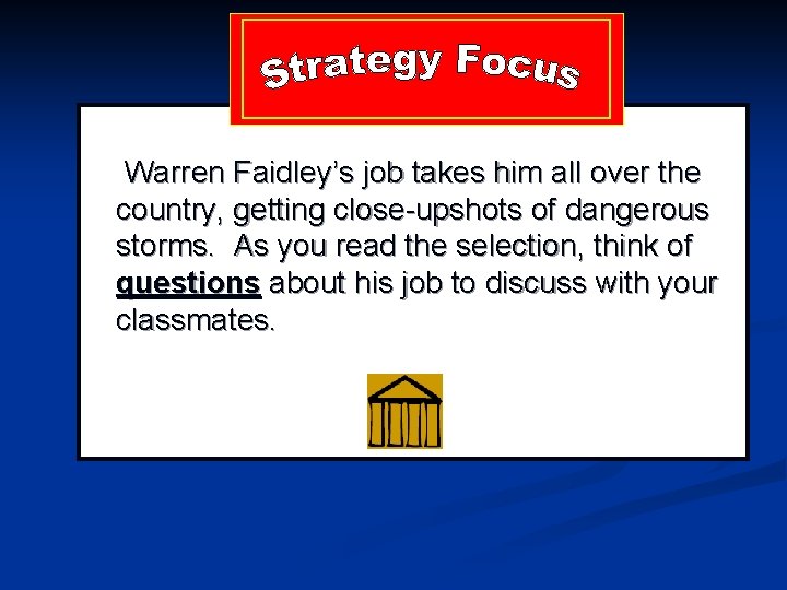 Warren Faidley’s job takes him all over the country, getting close-upshots of dangerous storms. Warren Faidley’s job takes him all over the country, getting close-upshots of dangerous storms.