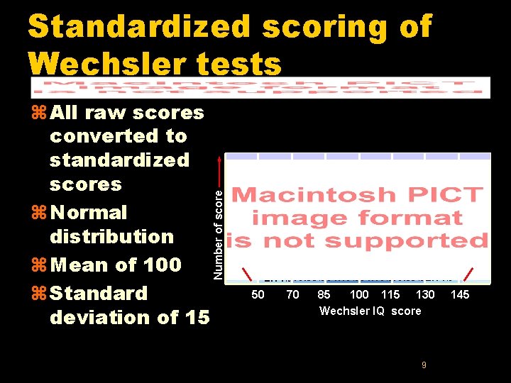 z All raw scores converted to standardized scores z Normal distribution z Mean of z All raw scores converted to standardized scores z Normal distribution z Mean of