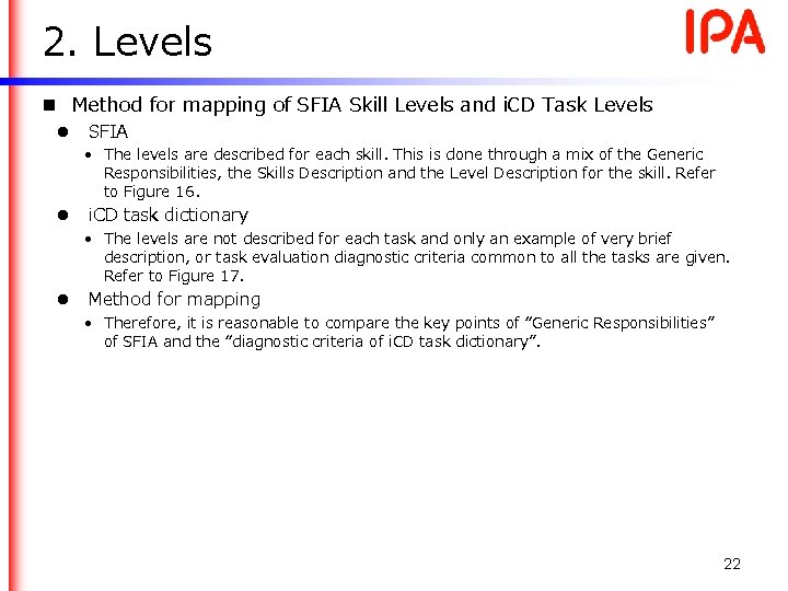 2. Levels n Method for mapping of SFIA Skill Levels and i. CD Task 2. Levels n Method for mapping of SFIA Skill Levels and i. CD Task
