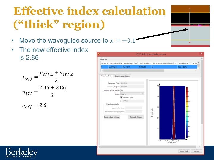 Effective index calculation (“thick” region) • 9 