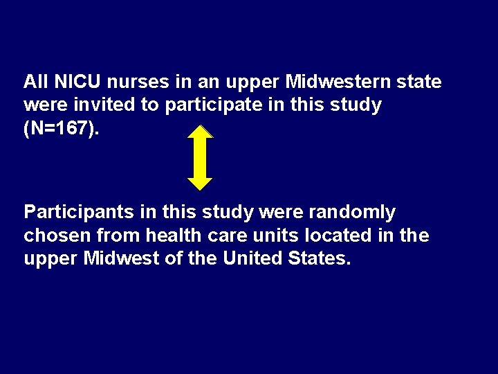 All NICU nurses in an upper Midwestern state were invited to participate in this