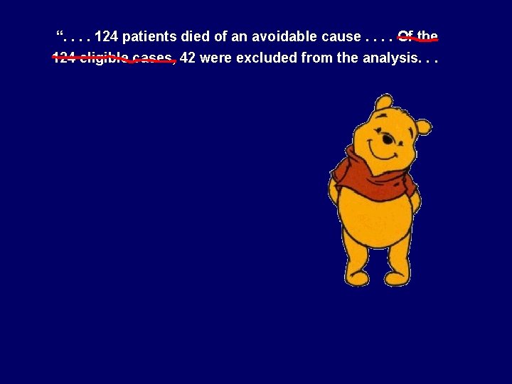 “. . 124 patients died of an avoidable cause. . Of the 124 eligible