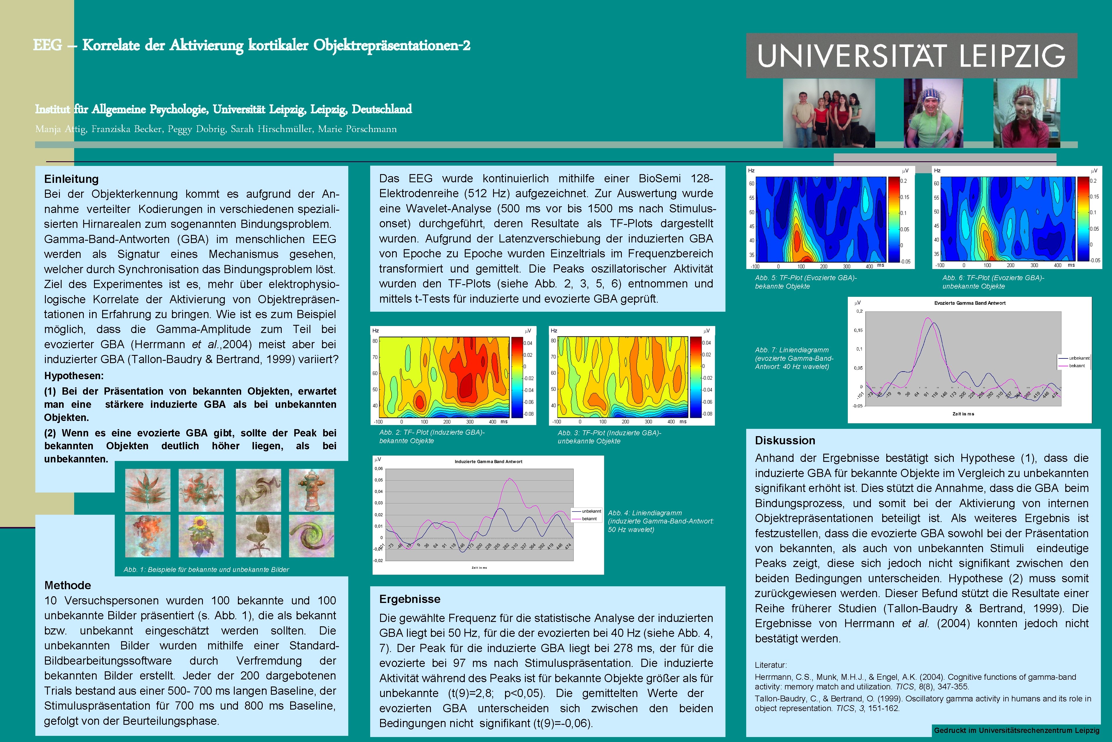 EEG – Korrelate der Aktivierung kortikaler Objektrepräsentationen-2 Institut für Allgemeine Psychologie, Universität Leipzig, Deutschland