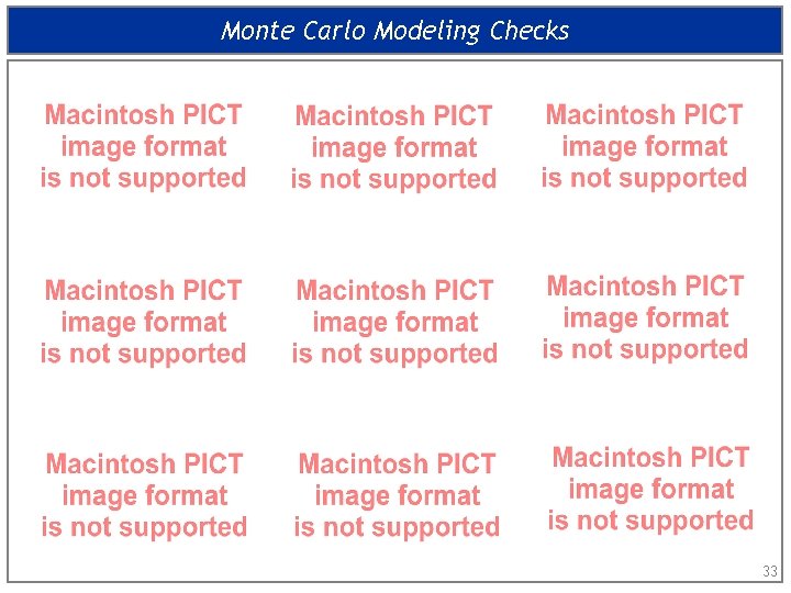 Monte Carlo Modeling Checks 33 