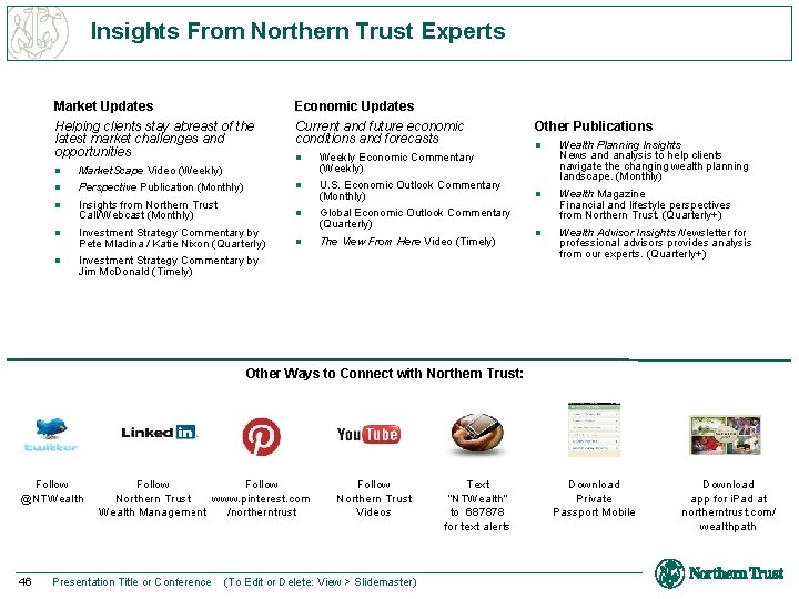 Insights From Northern Trust Experts Market Updates Helping clients stay abreast of the latest