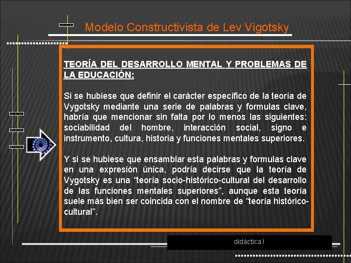 Modelo Constructivista de Lev Vigotsky TEORÍA DEL DESARROLLO MENTAL Y PROBLEMAS DE LA EDUCACIÓN: