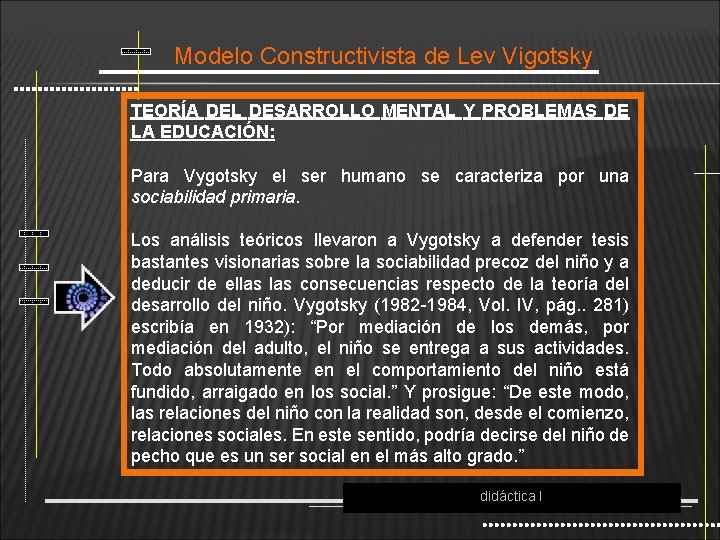 Modelo Constructivista de Lev Vigotsky TEORÍA DEL DESARROLLO MENTAL Y PROBLEMAS DE LA EDUCACIÓN: