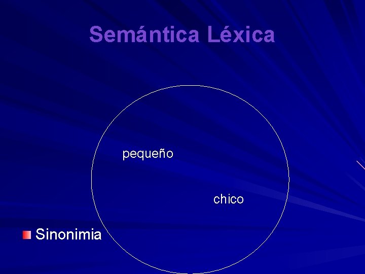 Semántica Léxica pequeño chico Sinonimia 