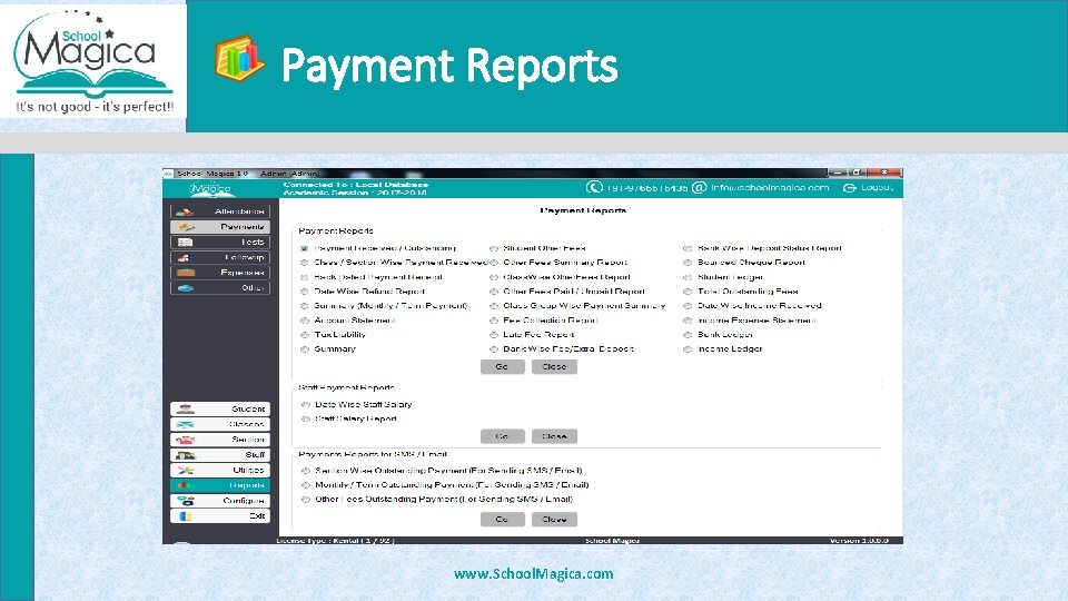 Payment Reports www. School. Magica. com 