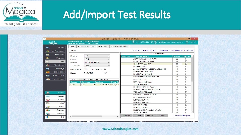 Add/Import Test Results www. School. Magica. com 