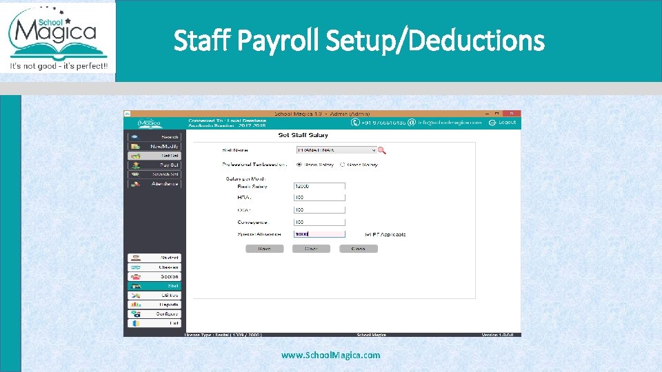 Staff Payroll Setup/Deductions www. School. Magica. com 