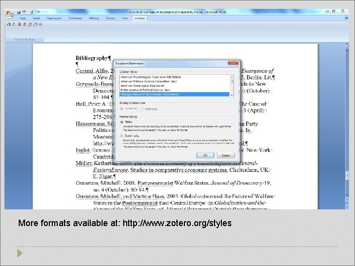 More formats available at: http: //www. zotero. org/styles 