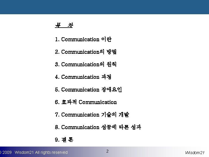 목 차 1. Communication 이란 2. Communication의 방법 3. Communication의 원칙 4. Communication 과정