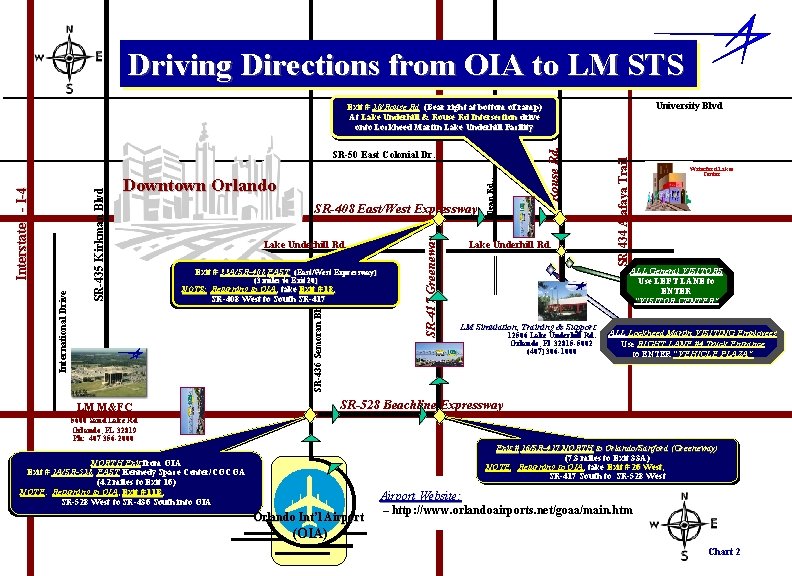 Driving Directions from OIA to LM STS University Blvd Exit # 33 A/SR-408 EAST