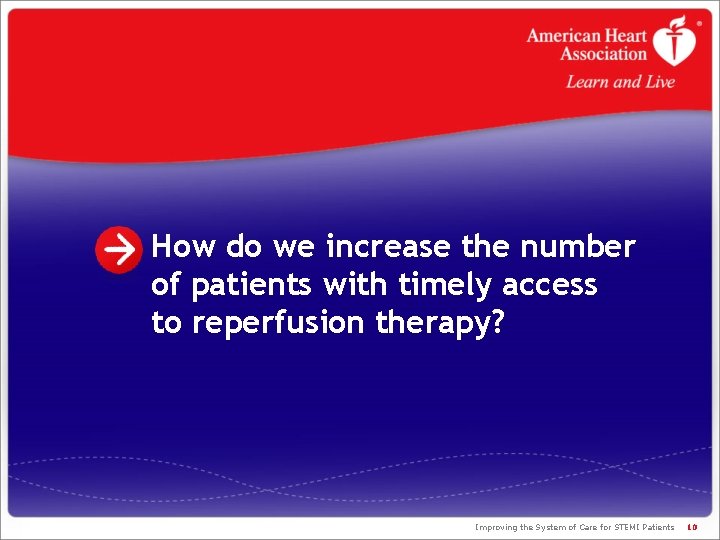 How do we increase the number of patients with timely access to reperfusion therapy? How do we increase the number of patients with timely access to reperfusion therapy?