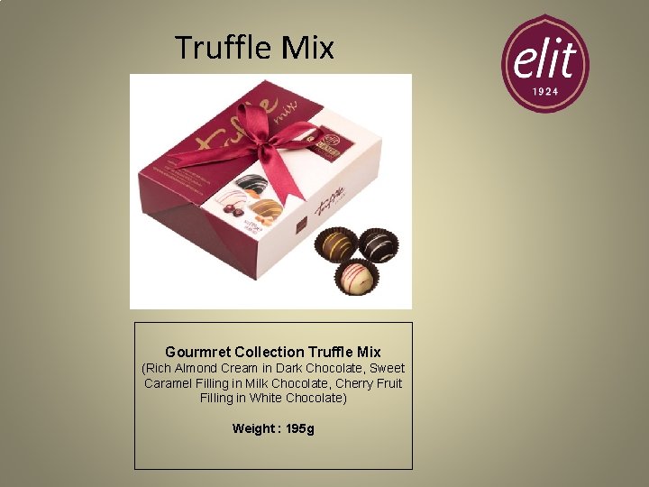 Truffle Mix Gourmret Collection Truffle Mix (Rich Almond Cream in Dark Chocolate, Sweet Caramel