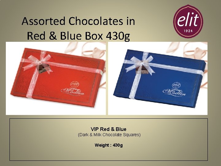 Assorted Chocolates in Red & Blue Box 430 g VIP Red & Blue (Dark