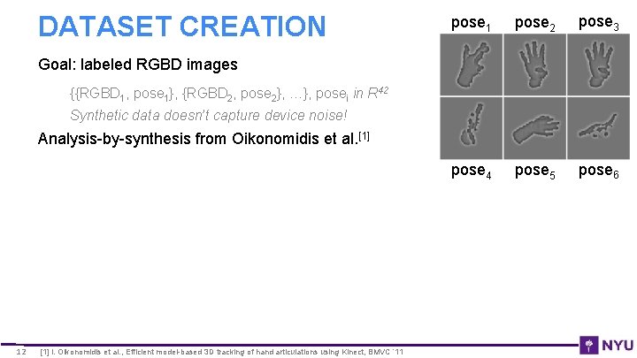 DATASET CREATION pose 1 pose 2 pose 3 pose 4 pose 5 pose 6 DATASET CREATION pose 1 pose 2 pose 3 pose 4 pose 5 pose 6