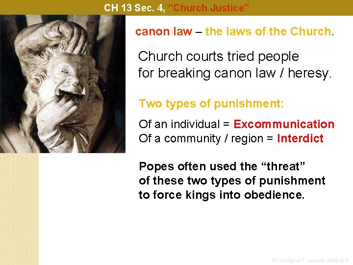 CH 13 Sec. 4, “Church Justice” canon law – the laws of the Church