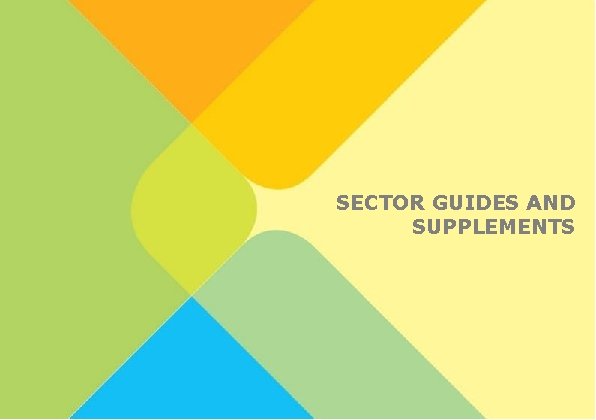 37 SECTOR GUIDES AND SUPPLEMENTS 