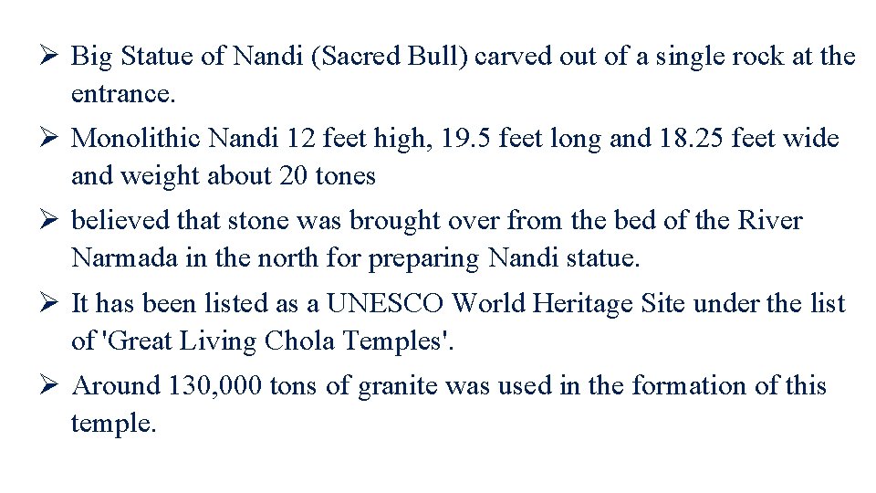 Ø Big Statue of Nandi (Sacred Bull) carved out of a single rock at Ø Big Statue of Nandi (Sacred Bull) carved out of a single rock at