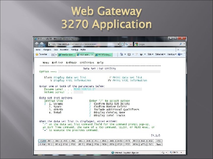 Web Gateway 3270 Application 