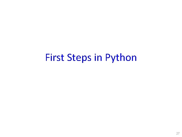 First Steps in Python 27 