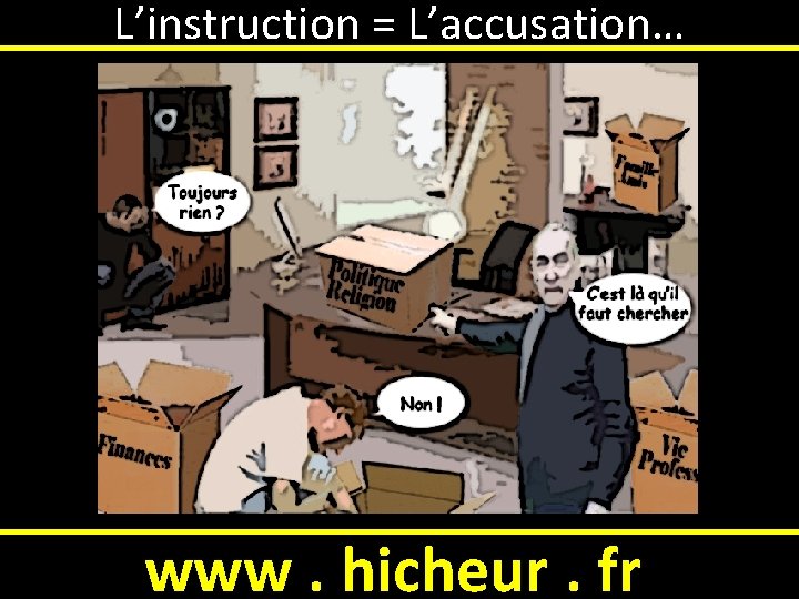 L’instruction = L’accusation… www. hicheur. fr 