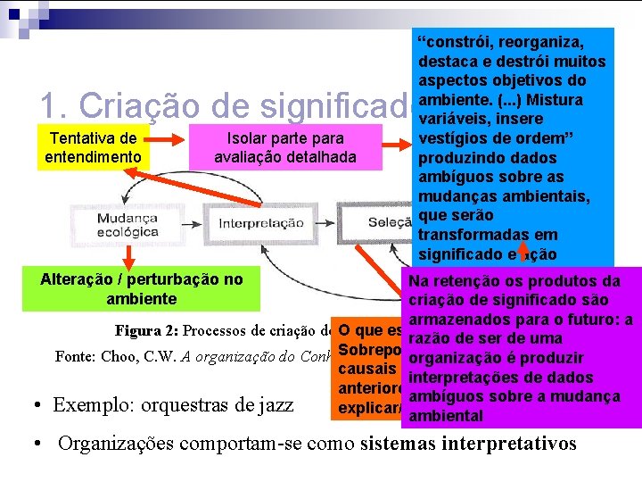 “constrói, reorganiza, destaca e destrói muitos aspectos objetivos do ambiente. (. . . )