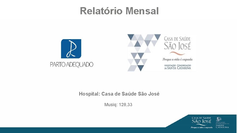 Relatório Mensal Hospital: Casa de Saúde São José Musiq: 128, 33 