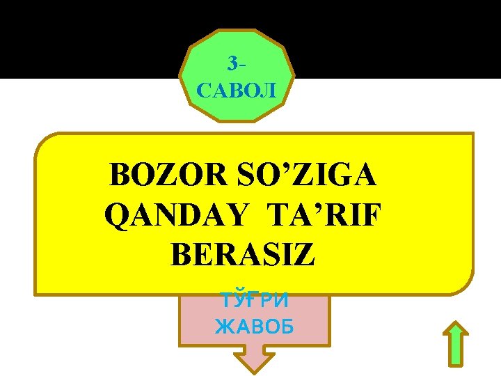 3 САВОЛ BOZOR SO’ZIGA QANDAY TA’RIF BERASIZ ТЎҒРИ ЖАВОБ 