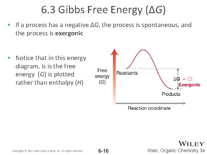 6. 3 Gibbs Free Energy (ΔG) • If a process has a negative ΔG,