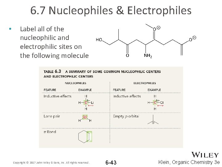 6. 7 Nucleophiles & Electrophiles • Label all of the nucleophilic and electrophilic sites