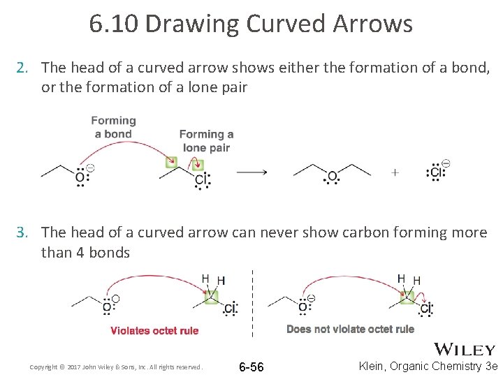 6. 10 Drawing Curved Arrows 2. The head of a curved arrow shows either