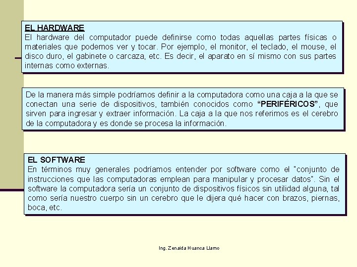 EL HARDWARE El hardware del computador puede definirse como todas aquellas partes físicas o