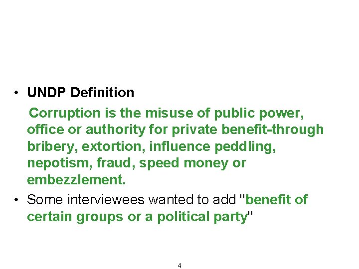 Fraud and Corruption – Definition, Types and Consequences • UNDP Definition Corruption is the