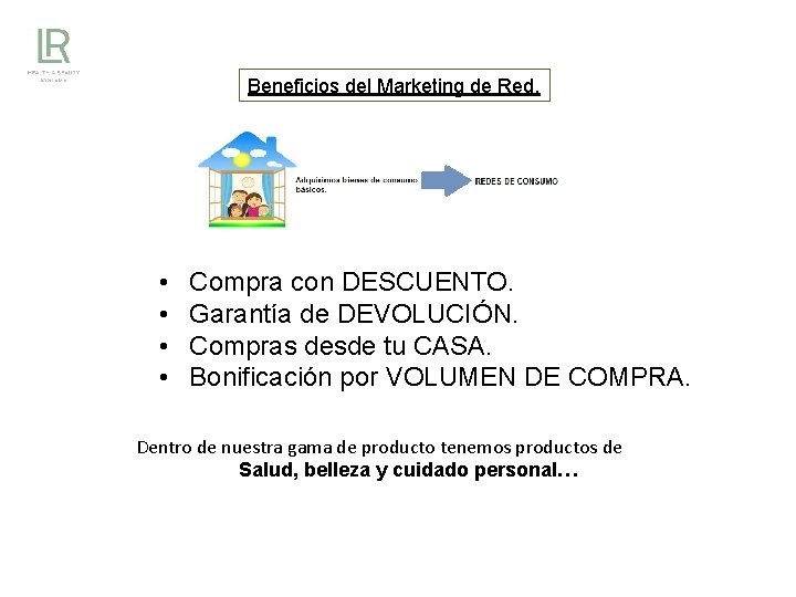 Beneficios del Marketing de Red. • • Compra con DESCUENTO. Garantía de DEVOLUCIÓN. Compras