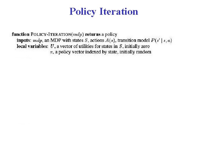 Policy Iteration 