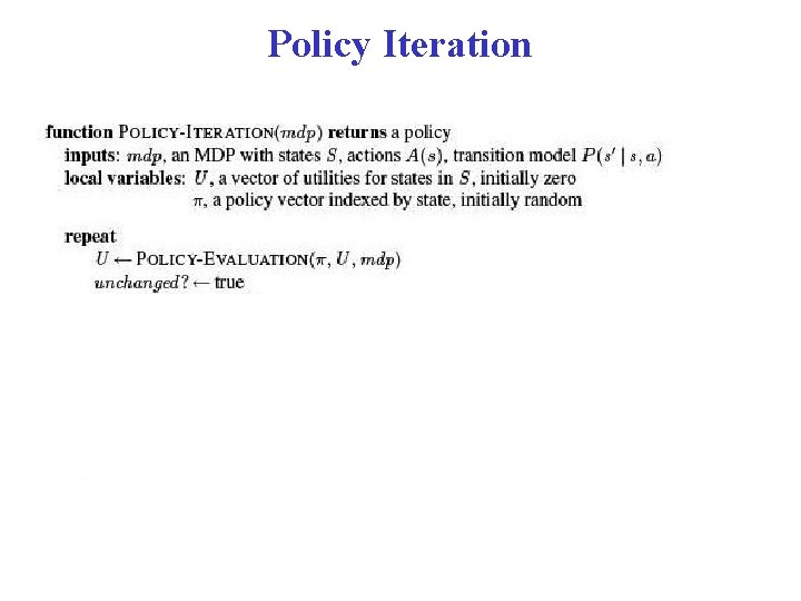 Policy Iteration 