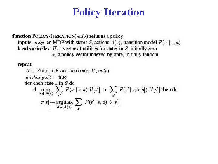 Policy Iteration 