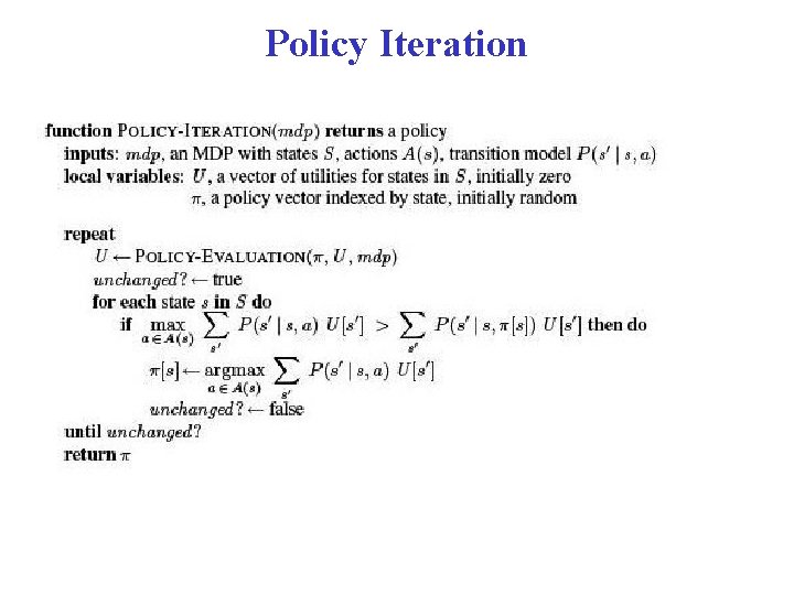 Policy Iteration 