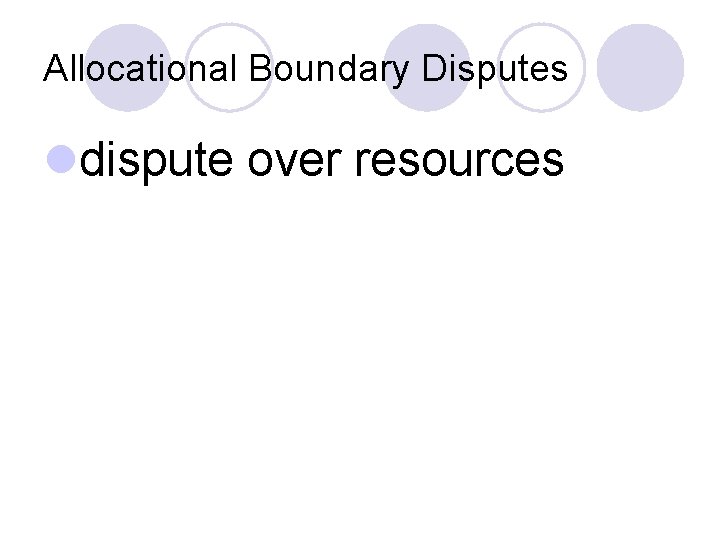 Allocational Boundary Disputes ldispute over resources 