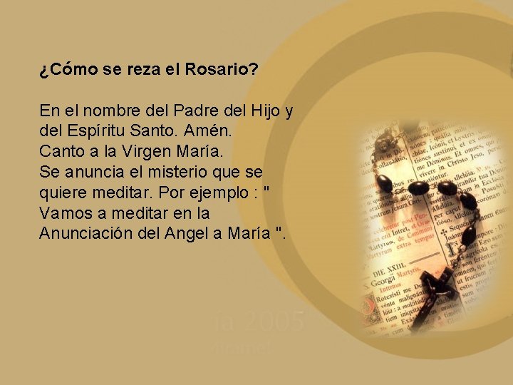 ¿Cómo se reza el Rosario? En el nombre del Padre del Hijo y del