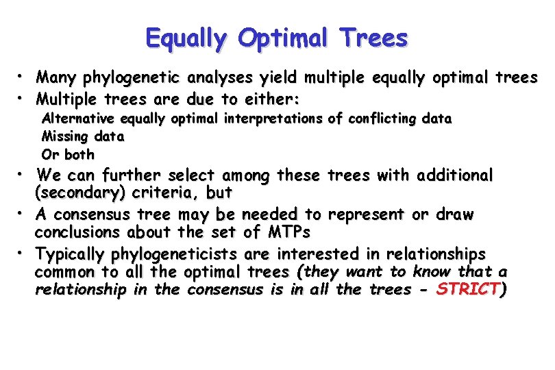 Inferring Trees from Trees Consensus and Supertree Methods