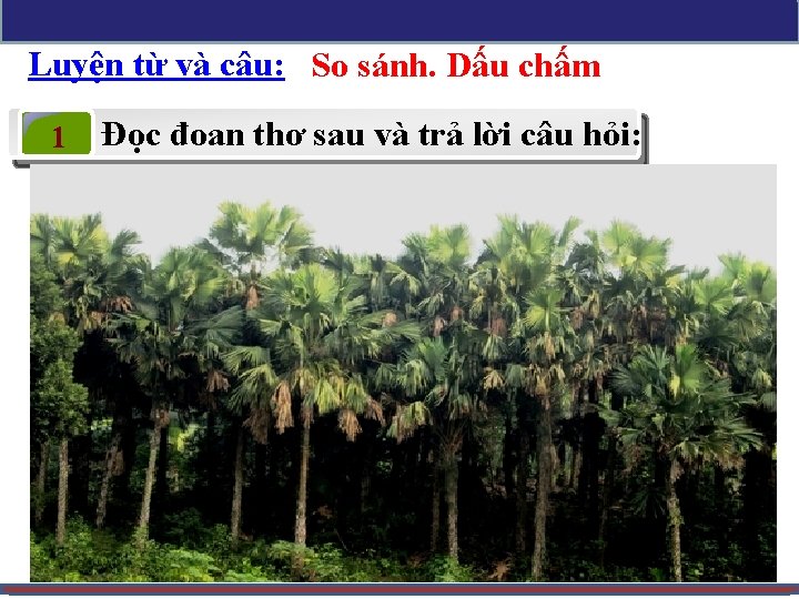 Luyện từ và câu: So sánh. Dấu chấm 1 Đọc đoan thơ sau và